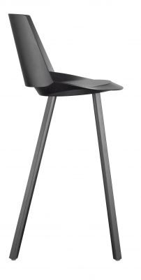 ST10 Jean Hocker: Schwarzer Holzstuhl mit Rückenlehne, modernes Design für Esszimmer und Küche.